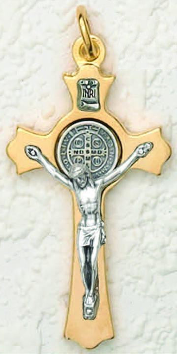 St. Benedict Crucifix - 3 inch Gold Colored