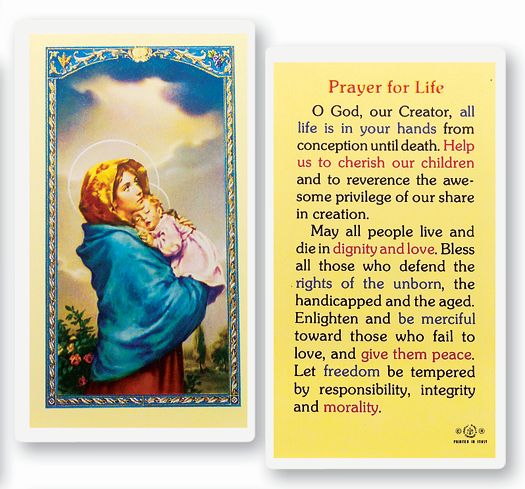 Prayer for Life Holy Card