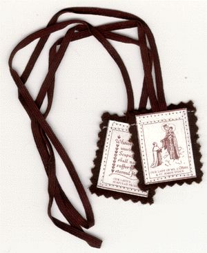 Blessed Brown Scapular - 100% Wool