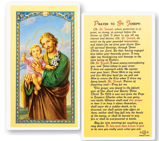 St. Joseph Holy Card