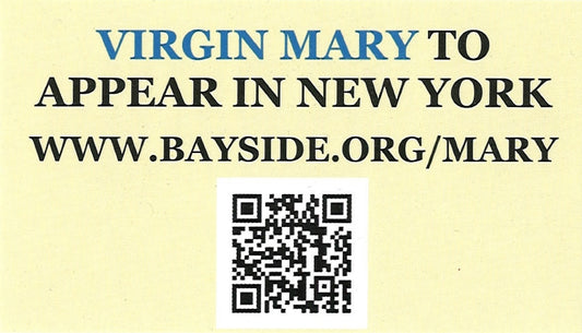 "Virgin Mary to Appear in New York" Card