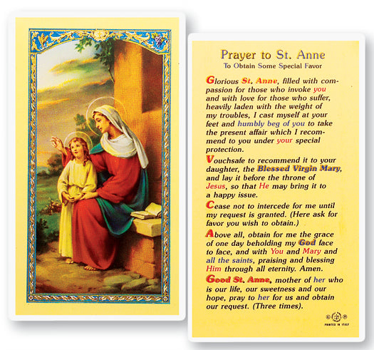St. Anne Holy Card