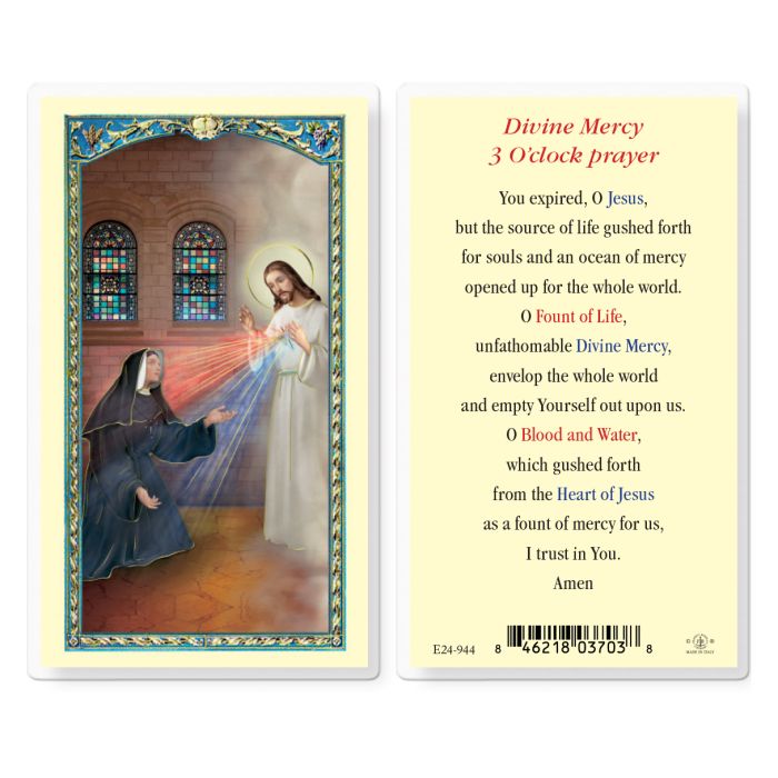 Divine Mercy 3 O'clock Prayer Holy Card