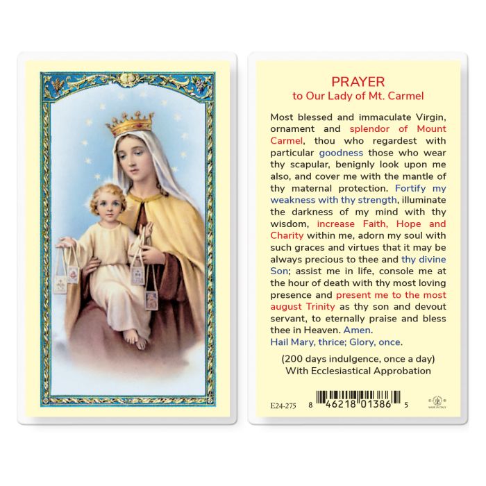 Our Lady of Mount Carmel Holy Card – TLDM.org shopping cart