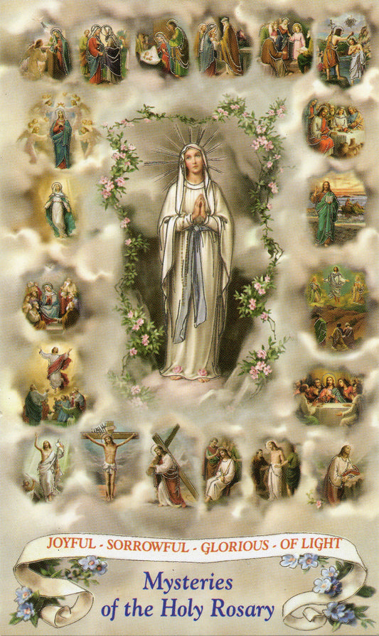 Mysteries of the Most Holy Rosary Holy Card