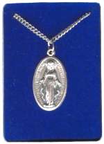 Miraculous Medal w-24 stainless steel chain