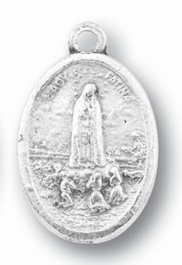 Our Lady Of Fatima - 1 inch, Silver Oxidized Medal